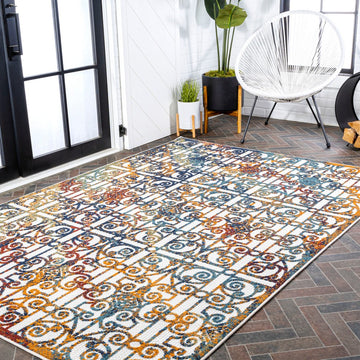Cetara Ornate Trellis Indoor/outdoor Area Rug